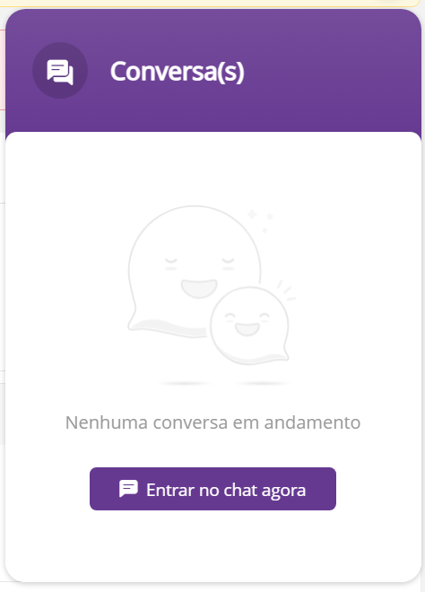 Chat de suporte aberto dentro do Mercos