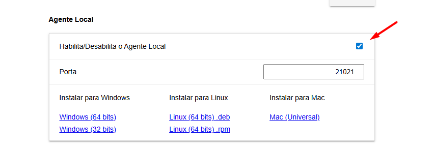 Verificacao do WebAgent habilitado